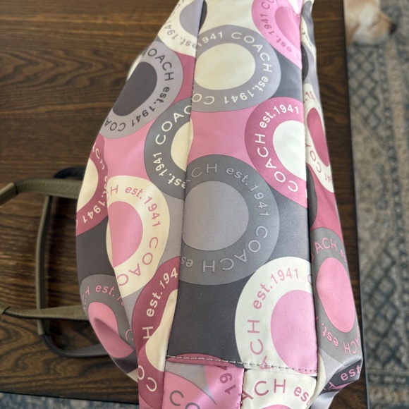 Coach Ashley Snap Head Carryall Handbag - Pink and Grey - Picture 4 of 13